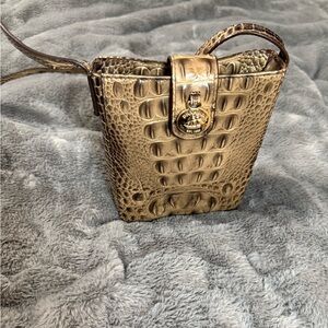 Brahmin Metallic Gold Embossed Crossbody Bag